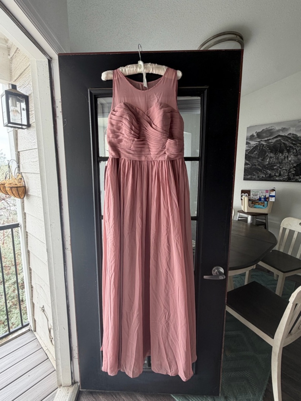 Nina Sleeveless Chiffon Maxi Dress in Dusty Rose